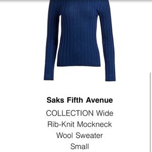 NWT Italian Wool Smooth Ribbed Sweater